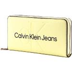 Portefeuilles de créateur Calvin Klein argentés zippés look fashion pour femme 