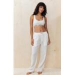 Pantalons de détente de créateur Calvin Klein blancs en coton lavable en machine Taille M pour femme 
