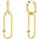Boucles d'oreilles pendantes de créateur Calvin Klein dorées en acier à clous look fashion pour femme 