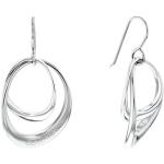 Boucles d'oreilles pendantes de créateur Calvin Klein argentées en acier finition polie look fashion pour femme 