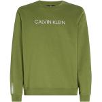 Pullovers de créateur Calvin Klein PERFORMANCE verts à manches longues à col rond Taille S pour homme en promo 
