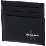 Porte-cartes bancaires de créateur Calvin Klein noirs en cuir lisse look fashion pour homme 