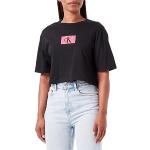 T-shirts de créateur Calvin Klein rose fushia à manches courtes à manches courtes à col rond Taille L look fashion pour femme 