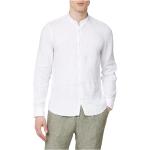 Chemises de créateur Calvin Klein blanches en lin à manches longues à manches longues col mao Taille 3 XL pour homme 
