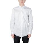 Chemises d'automne de créateur Calvin Klein blanches à manches longues à manches longues Taille XL pour homme 