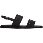 Sandales plates de créateur Calvin Klein noires en cuir Pointure 39 pour femme 