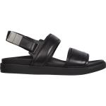 Sandales plates de créateur Calvin Klein noires en cuir Pointure 44 pour homme 