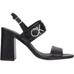 Sandales à talons de créateur Calvin Klein noires en cuir Pointure 41 pour femme 