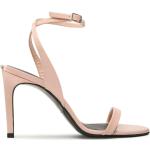 Sandales de créateur Calvin Klein marron en cuir en cuir Pointure 40 look fashion pour femme 