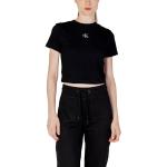 T-shirt courts de créateur Calvin Klein noirs Taille L look fashion pour femme 