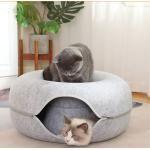 Tunnels en feutre à motif animaux pour chat chatons 