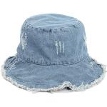 Chapeaux bob bleus en denim 59 cm look sportif pour femme 