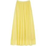 Jupes longues jaune citron en mousseline maxi Taille XS look fashion pour femme 