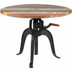 Tables rondes Altobuy marron en fonte finis vernis diamètre 90 cm industrielles 