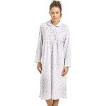 Chemises de nuit longues Camille gris clair à fleurs en coton lavable en machine Taille 3 XL classiques pour femme 