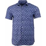 Chemises de printemps Ted Lapidus bleues à fleurs à manches courtes à manches courtes Taille XS look fashion pour homme 