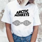 Arctic Monkeys t-shirt blanc femmes été hauts à manches courtes col rond t-shirt