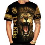 T-shirts Hip-Hop d'automne à motif lions à manches courtes à col rond Taille XS look Hip Hop pour homme 