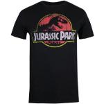 Jurassic Park Mens Distressed Logo Cotton T-Shirt