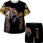 T-shirts à imprimés en polyester à motif tigres enfant lavable à la main Taille 2 ans look fashion 