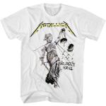 Metallica Justice For All T-shirt pour homme sous licence Rock N Roll Concert Tee Blanc