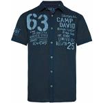 Camp David Chemise légère à manches courtes pour homme avec imprimé Artworks, Bleu marine, L
