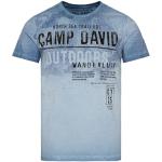 Camp David T-shirt avec logo imprimé au look usé, New Blue., XXL