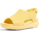 Sandales compensées jaunes en cuir Pointure 42 avec un talon entre 5 et 7cm look fashion pour femme 
