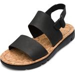 Sandales noires en cuir pour pieds étroits Pointure 42 look fashion pour femme en promo 