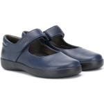 Chaussures casual bleu marine en cuir éco-responsable à bouts ronds à scratchs Pointure 25 look casual 