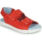 Sandales rouges en cuir Pointure 32 avec un talon jusqu'à 3cm pour enfant en promo 