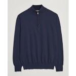 Canali Cotton Half Zip Sweater Navy