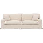 Canapé 4 places en tissu beige - TOUSMESMEUBLES - LINOU - Confort lounge - Déhoussable