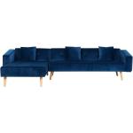 Canapés d'angle en tissu bleu marine en pin 4 places modernes 