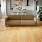 Canapé - Brun Caramel, modèle épuré, canapé pour salon, en tissu avec pieds personnalisables - 224 x 75 x 98 cm, modulable