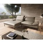 Canapé d'angle TANOS Design avec Assise en Tissu et Contour en Simili Cuir  (Angle Droit, Gris et Blanc) : : Cuisine et Maison