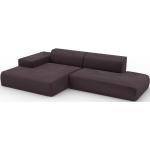 Canapé d'angle Velours - Violet, design arrondi, canapé en L ou angle, confortable avec méridienne ou coin - 310 x 72 x 168 cm, modulable