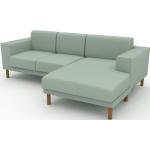 Canapé d'angle - Vert menthe, design épuré, canapé en L ou angle, élégant avec méridienne ou coin - 248 x 81 x 162 cm, modulable