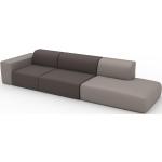 Canapé en cuir - Beige taupe/Brun gris Cuir Végan, lounge, esprit club ou cosy avec toucher chaleureux - 343 x 72 x 107 cm, modulable