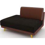Canapé en cuir - Cognac Cuir Végan, lounge, esprit club ou cosy avec toucher chaleureux, 120x 75 x 98 cm, modulable