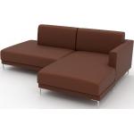 Canapé en cuir - Cognac Cuir Végan, lounge, esprit club ou cosy avec toucher chaleureux, 212x 75 x 162 cm, modulable