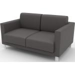 Canapé en cuir - Gris gravier Cuir Végan, lounge, esprit club ou cosy avec toucher chaleureux, 144x 75 x 98 cm, modulable