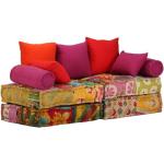 Canapé-lit modulaire à 2 places Tissu Patchwork-XIS - AKOZON - Convertible - Multicolore - 140 x 70 x 85 cm