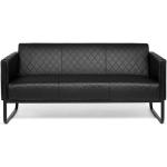 Canapé lounge - HJH OFFICE - ARUBA BLACK - Simili-cuir - 3 places - Noir