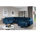 Canapés d'angle en tissu bleues foncé en velours 5 places contemporains 