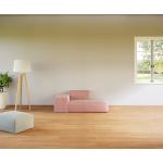 Canapé Velours - Rose Bonbon, forme arrondie, canapé bas et profond pour salon, en tissu sans pieds - 182 x 72 x 107 cm, modulable