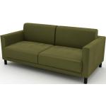 Canapé Velours - Vert Olive, modèle épuré, canapé pour salon, en tissu avec pieds personnalisables - 184 x 75 x 98 cm, modulable