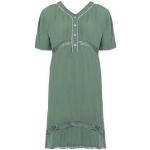 Robes d'été Canat vertes en viscose à galons courtes à manches courtes pour femme en promo 