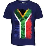 Candymix Afrique Du Sud Drapeau Grunge T-Shirt Homme, Taille Medium, Couleur Blu Navy