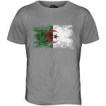 Candymix Algérie Drapeau Délavé T-Shirt Homme, Taille Large, Couleur Grigio Chiaro